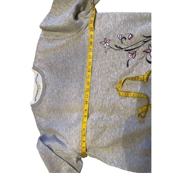 Blair Women's Embroidered Crewneck Long Sleeve Pullover Sweatshirt Gray Large - Picture 7 of 13